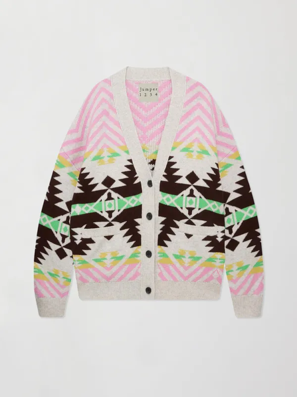 Aztec Vee Cardigan - Crystal/Palegrey sold by Carbon38
