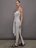 Strapless All in One Side Slit Gown - Light Grey sold by Carbon38