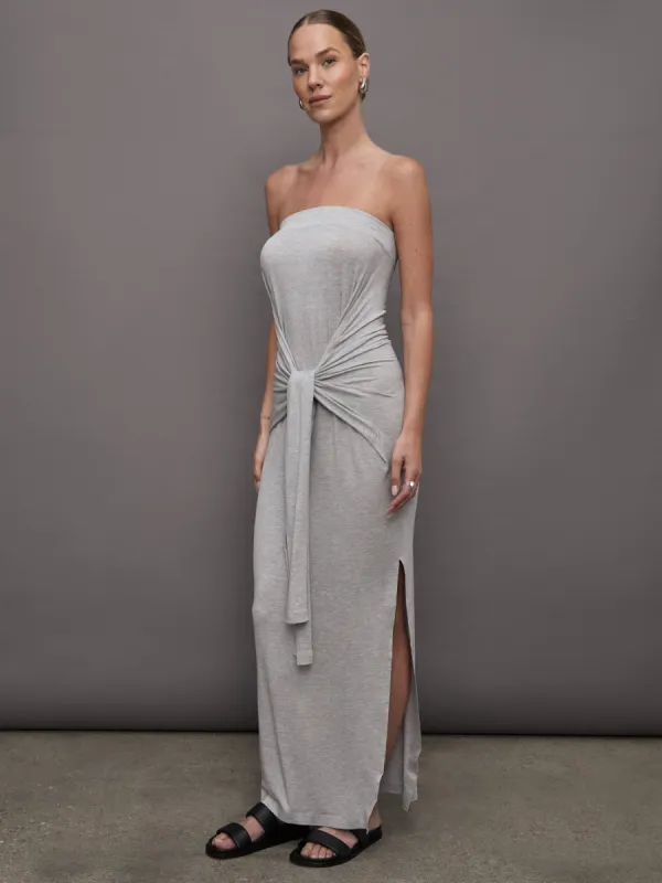Strapless All in One Side Slit Gown - Light Grey sold by Carbon38