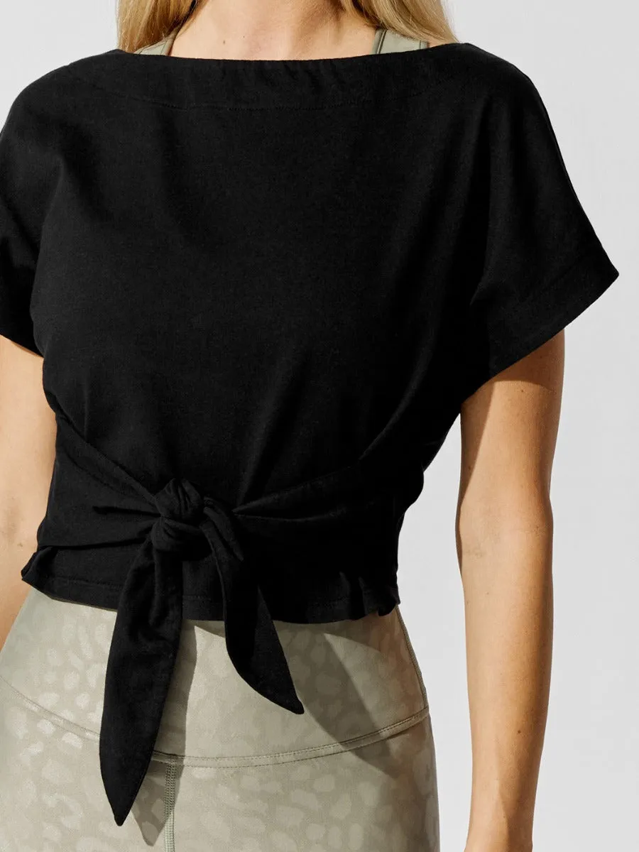 Tie Front Tee - Black sold by Carbon38 product image thumbnail 3