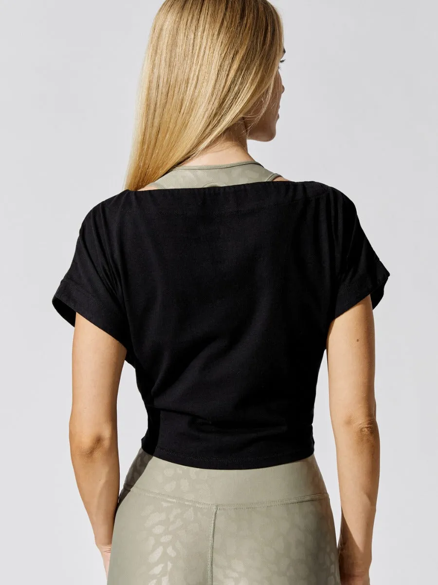 Tie Front Tee - Black sold by Carbon38 product image thumbnail 4