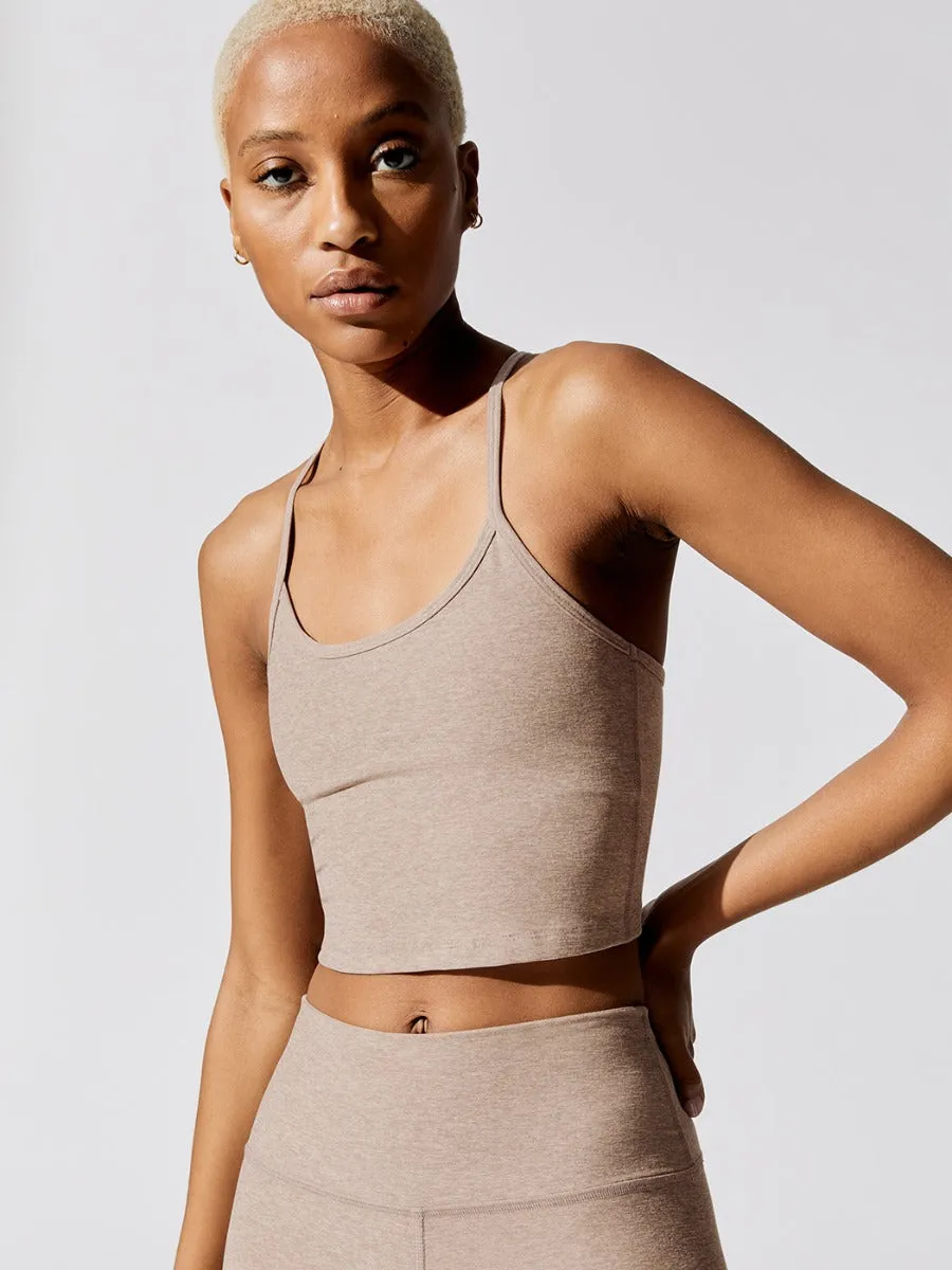 Spacedye Slim Racerback Cropped Tank - Chai sold by Carbon38