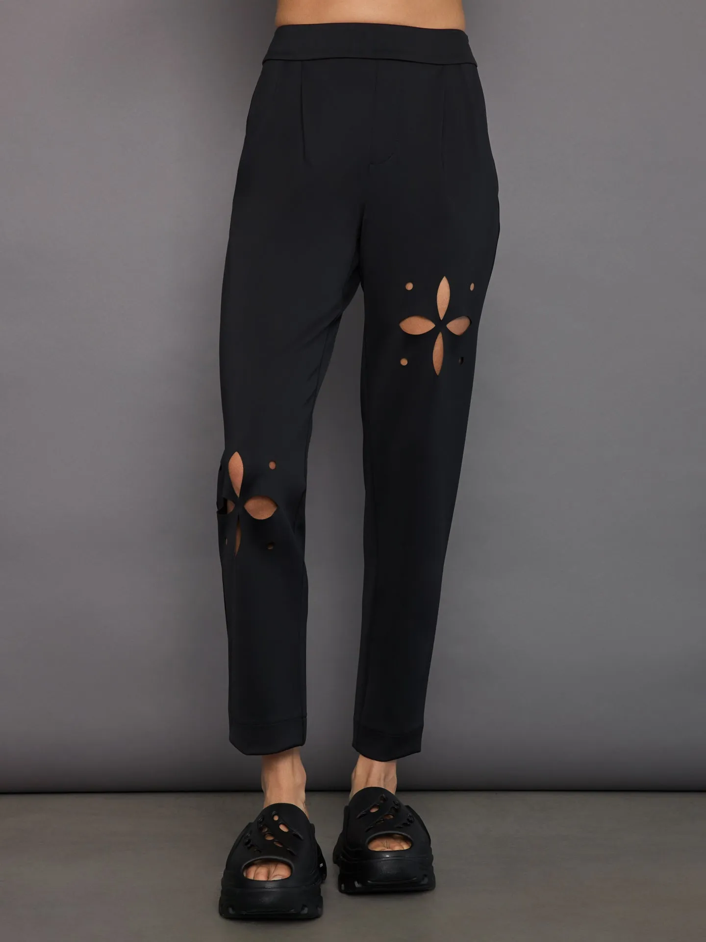 Lightweight Laser Cut Travel Pant - Black sold by Carbon38