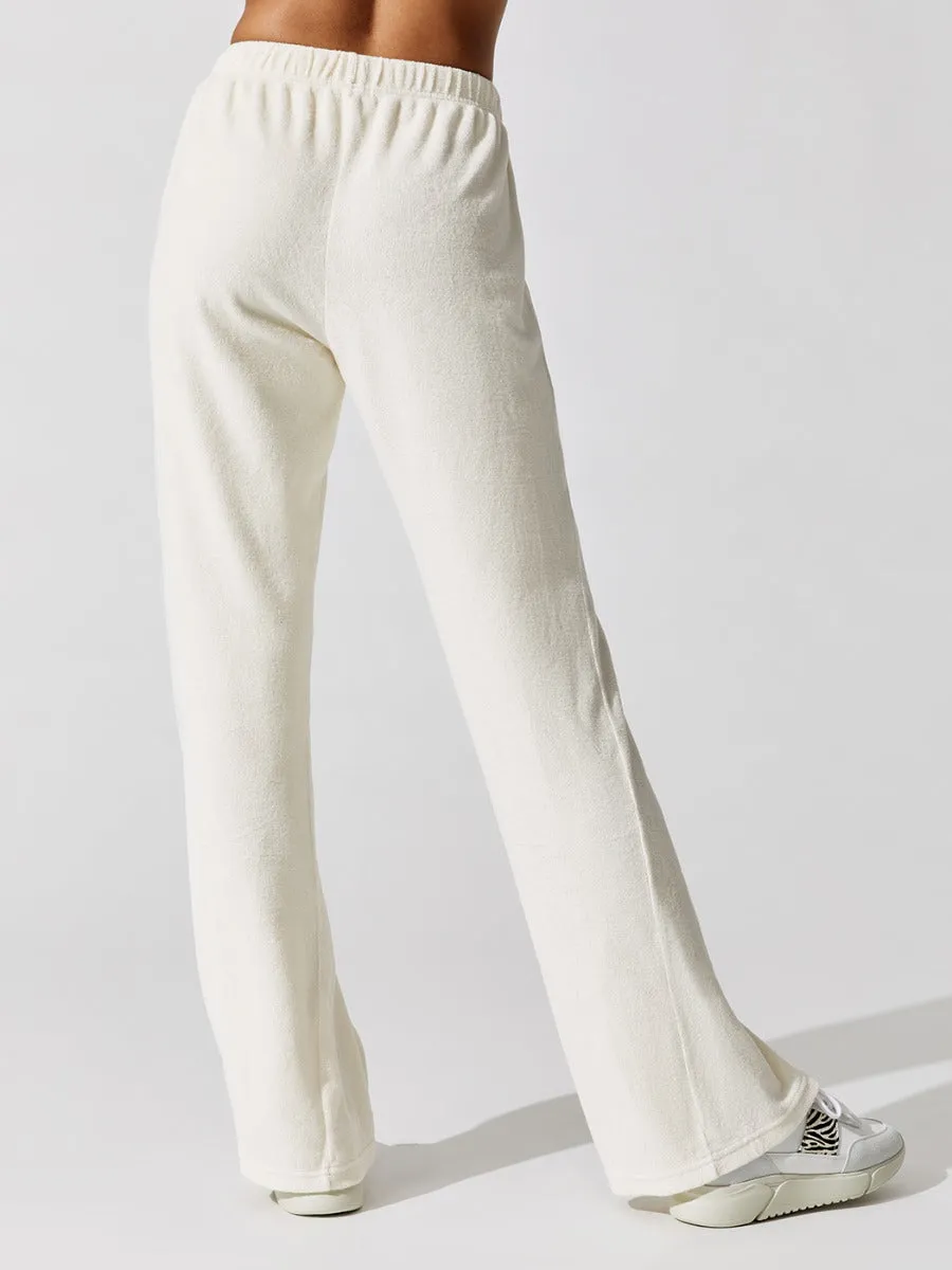 Terry Wide Leg Pant - Creme With White African Jasper Stone sold by Carbon38 product image thumbnail 3