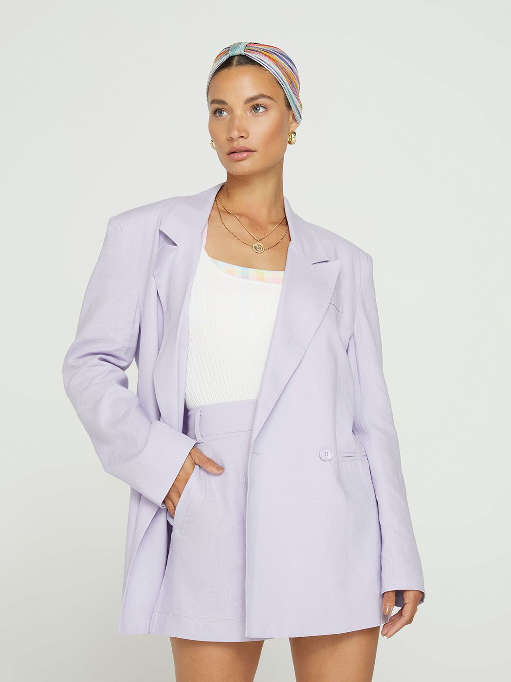 Linen Utility Short - Lavender sold by Carbon38 product image thumbnail 2