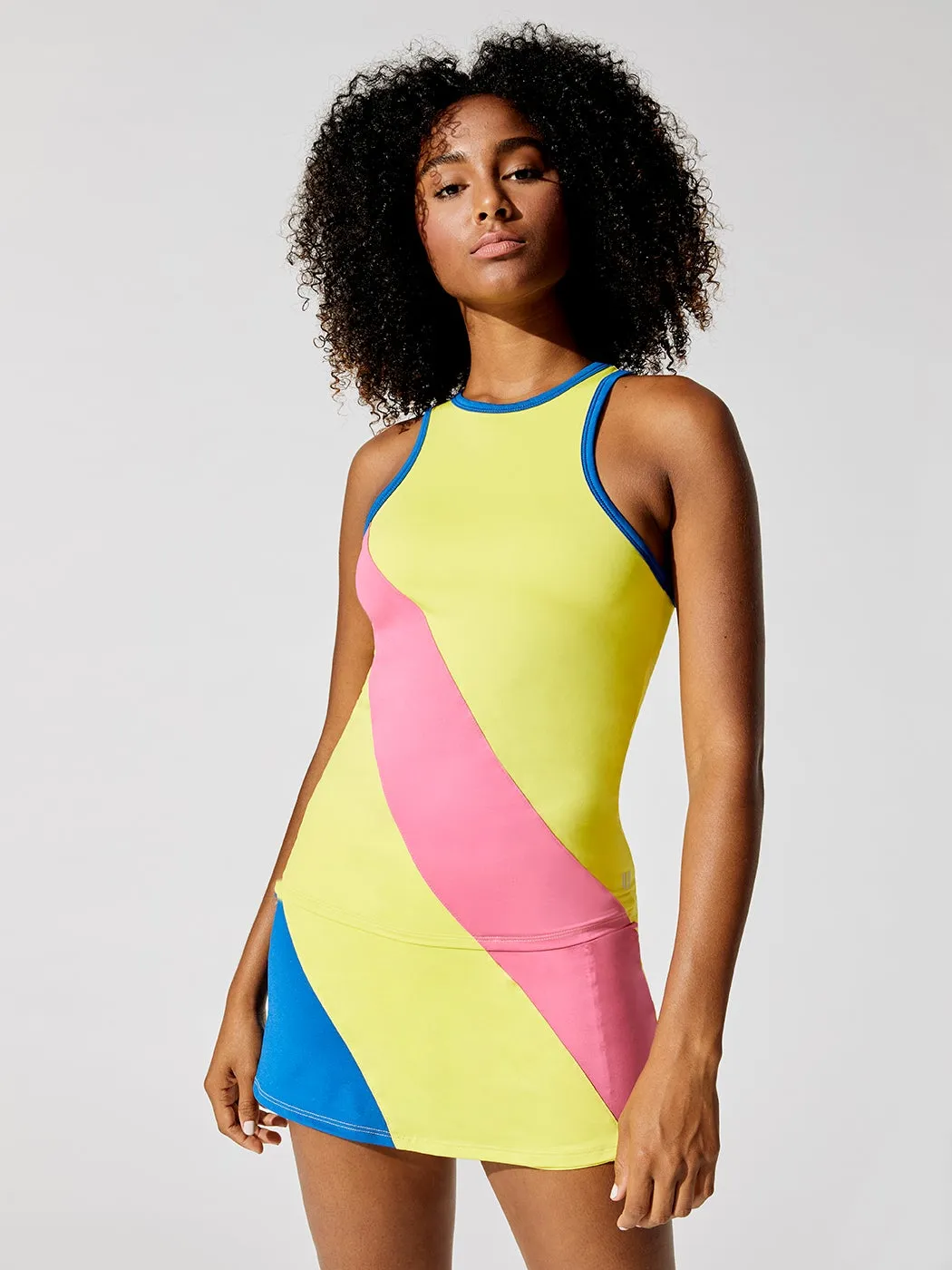 Center Court Razor Tank Top - Neon Sun Combo sold by Carbon38