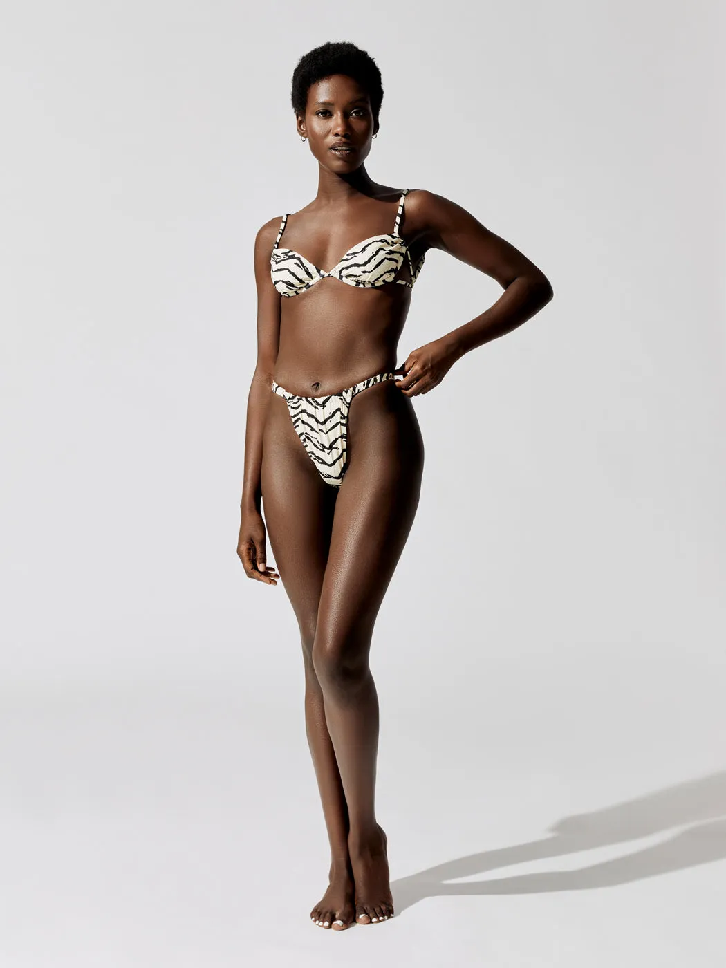 Adjustable Ruched Bikini Bottom - Off White Tiger sold by Carbon38 product image thumbnail 2