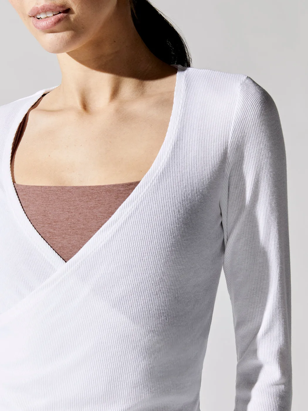 Wrap Party Long Sleeve Top - White sold by Carbon38 product image thumbnail 4