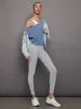 Off Shoulder Raw Edge Sweatshirt in French Terry - Quiet Harbor sold by Carbon38