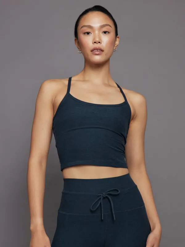 Spacedye Slim Racerback Cropped Tank - Nocturnal Navy sold by Carbon38