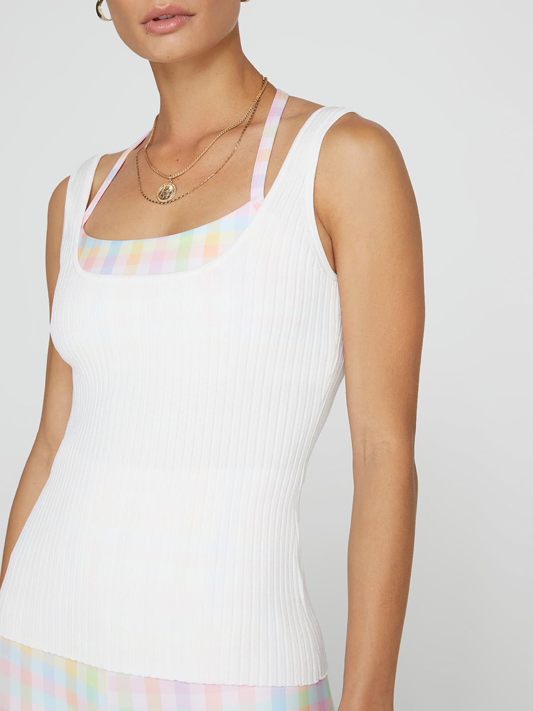 Wide Scoop Neck Cami - White sold by Carbon38 product image thumbnail 5