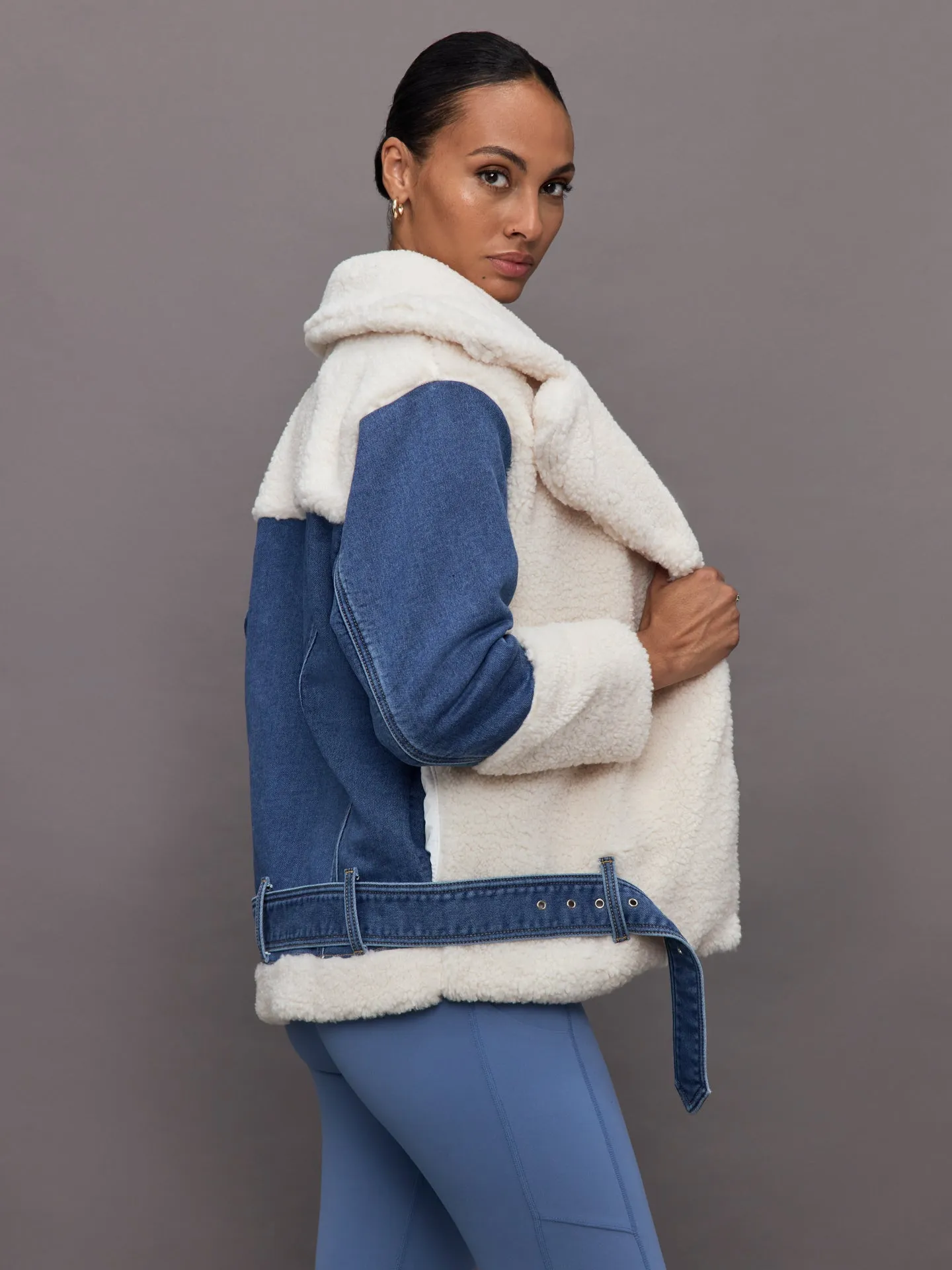 Sherpa Denim Jacket - Natural / Medium Wash sold by Carbon38 product image thumbnail 4