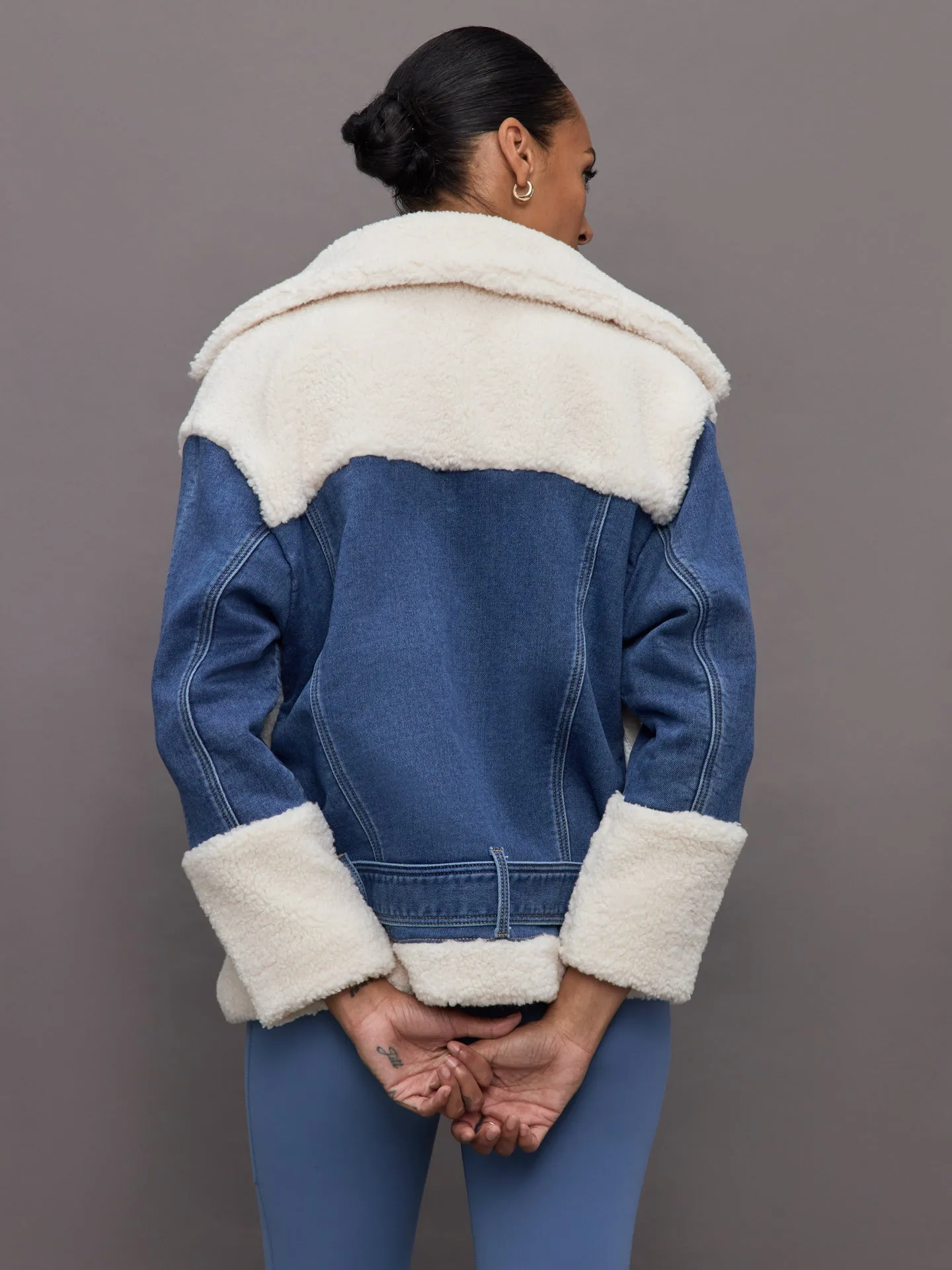 Sherpa Denim Jacket - Natural / Medium Wash sold by Carbon38 product image thumbnail 2