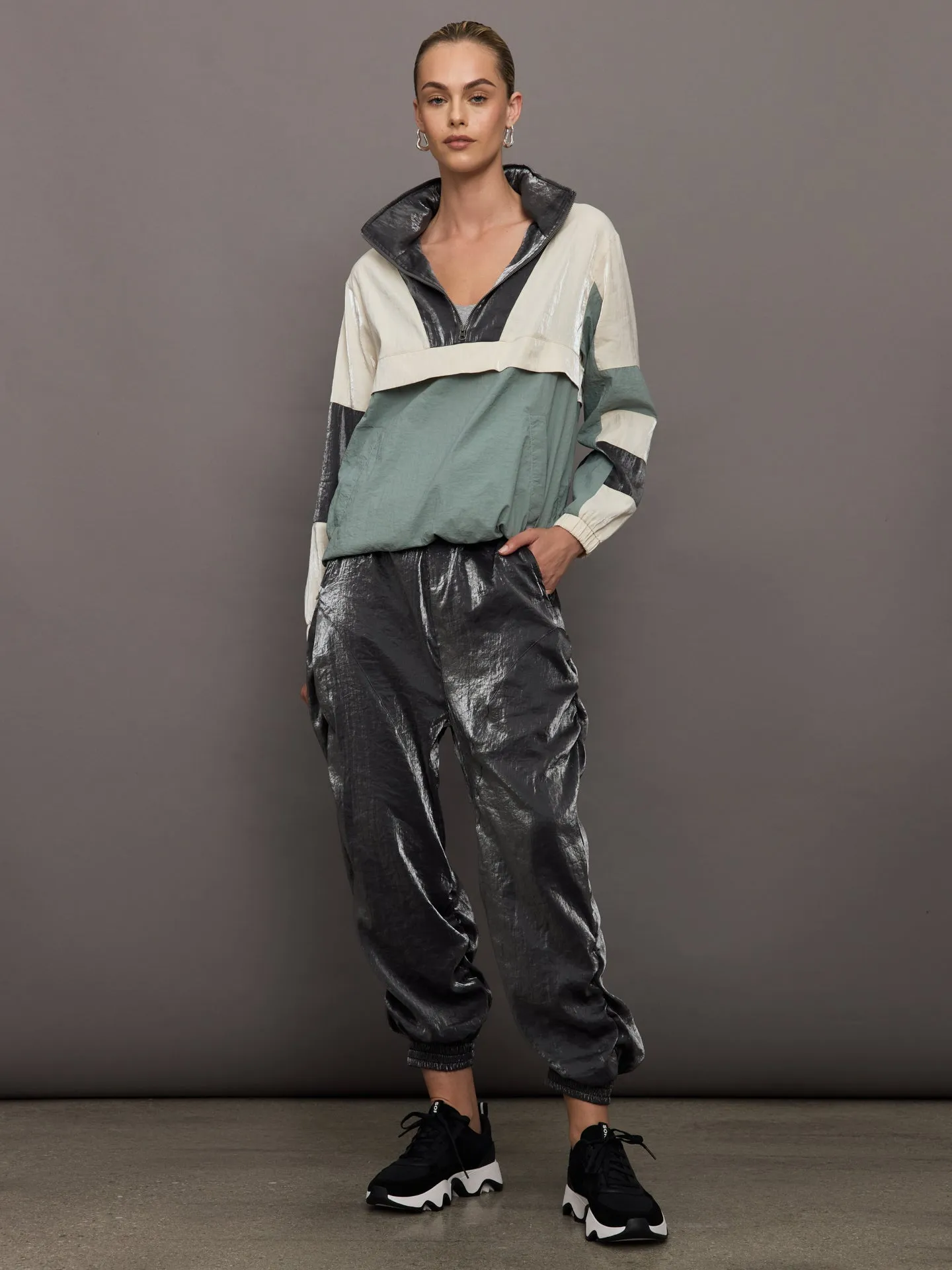 Athena Colorblock Track Jacket - Black Combo sold by Carbon38 product image thumbnail 2