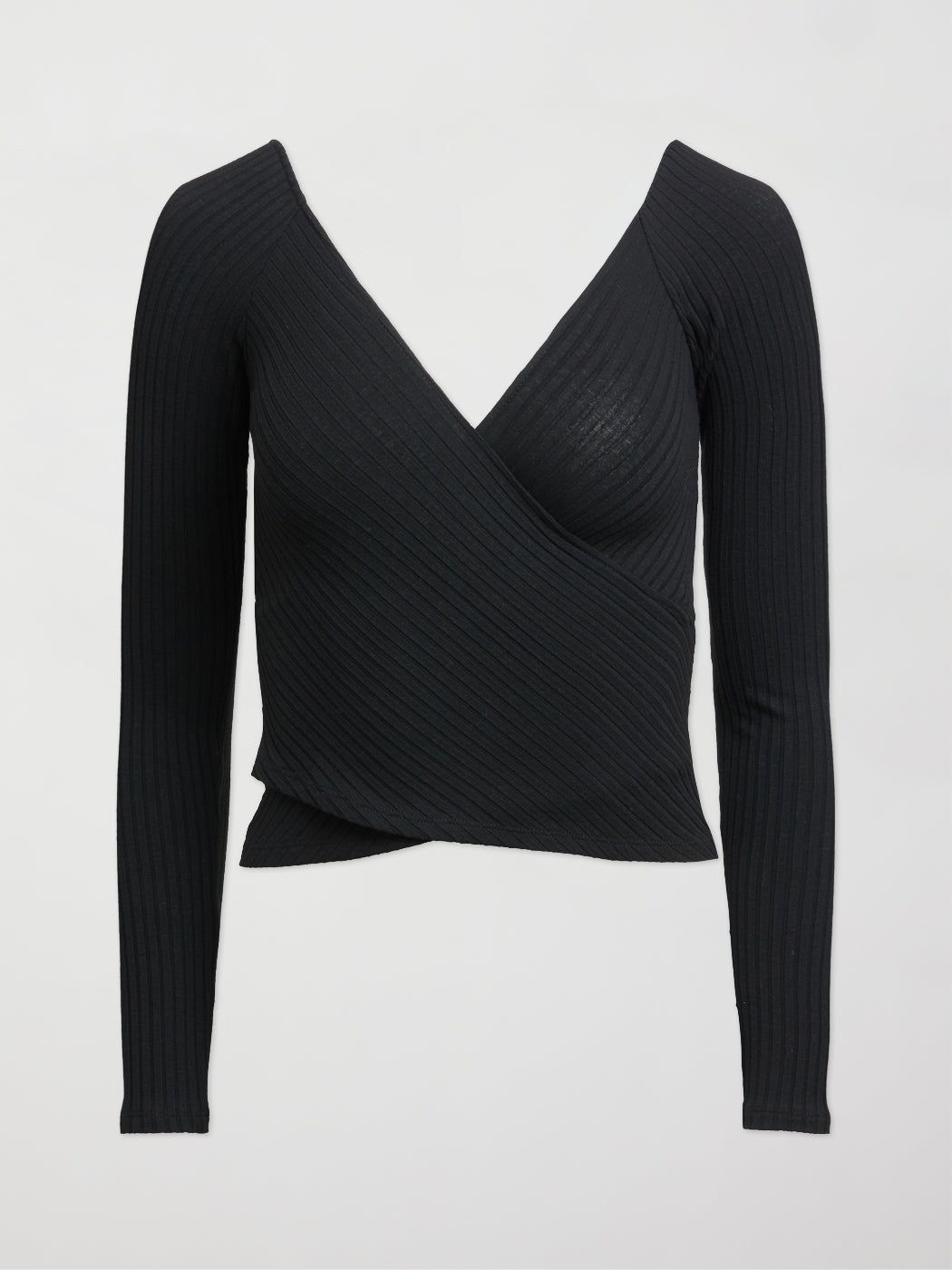 Long Sleeve Wrap Top - Black sold by Carbon38 product image thumbnail 5