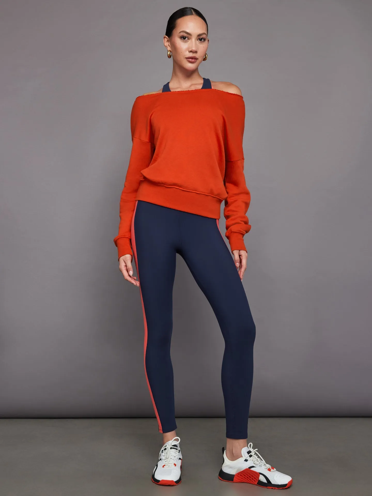 Off Shoulder Sweatshirt in French Terry - Orange sold by Carbon38 product image thumbnail 2