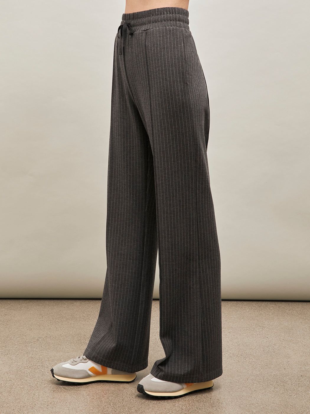 Pinstripe Wide Leg Pant - Black Pinstripe sold by Carbon38