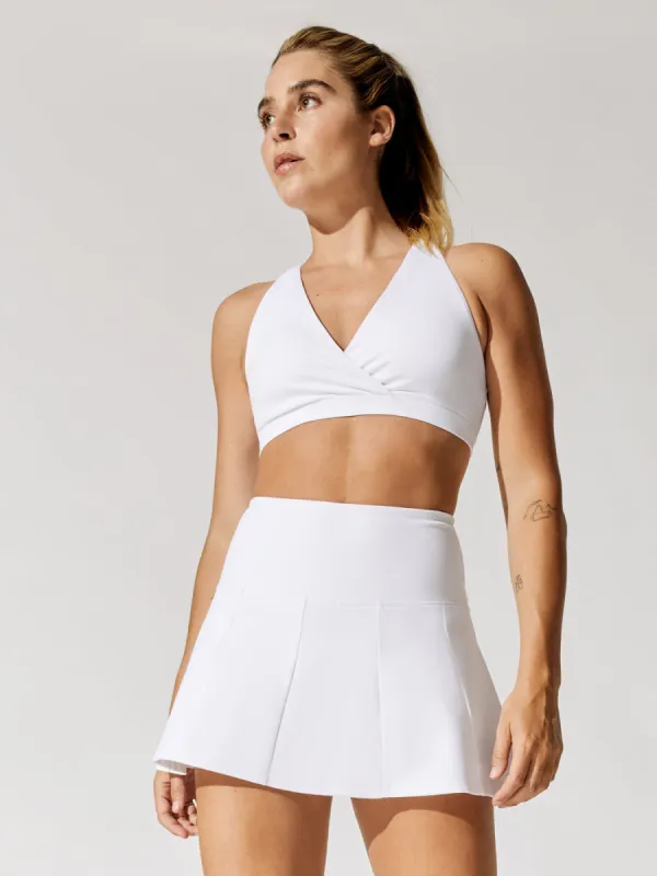 Cross Tennis Halter Bra - White made by Carbon38