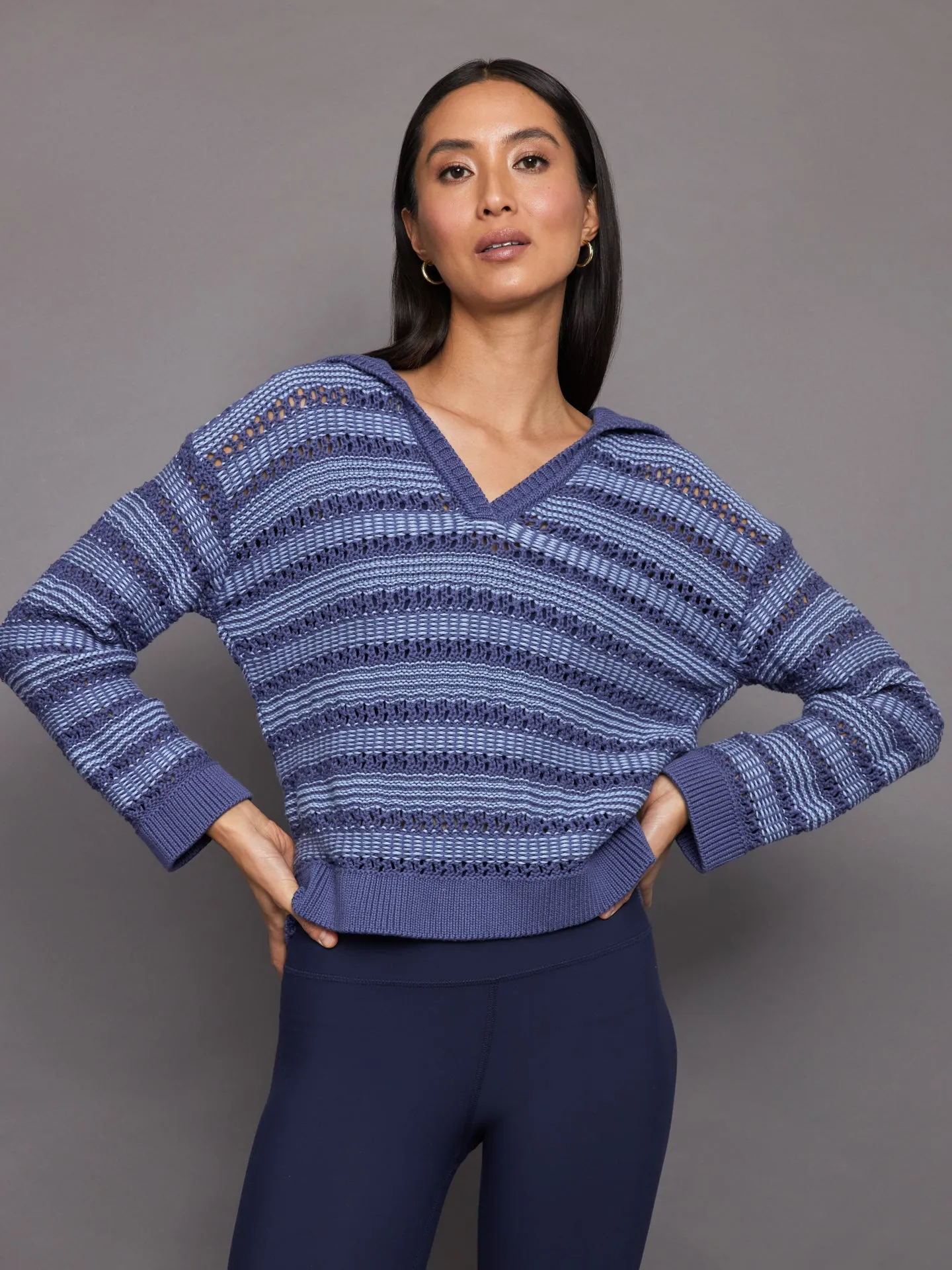Rachel Sailor Open Stitch Pullover - Forever Blue Multi sold by Carbon38