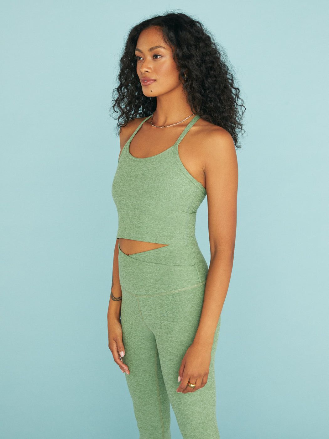 Spacedye Slim Racerback Cropped Tank - Rosemary Heather sold by Carbon38 product image thumbnail 3