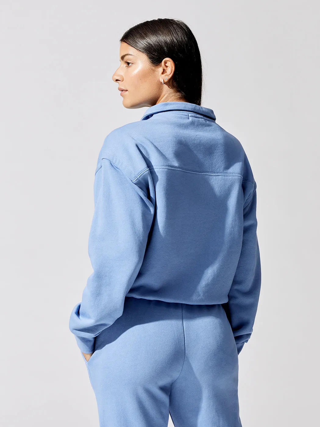 Zella Organic Terry Cropped Pullover - Blue sold by Carbon38 product image thumbnail 4