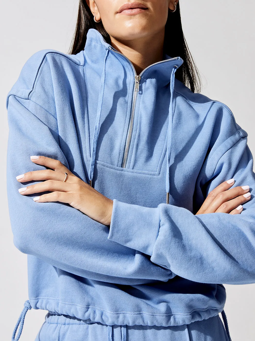 Zella Organic Terry Cropped Pullover - Blue sold by Carbon38 product image thumbnail 3