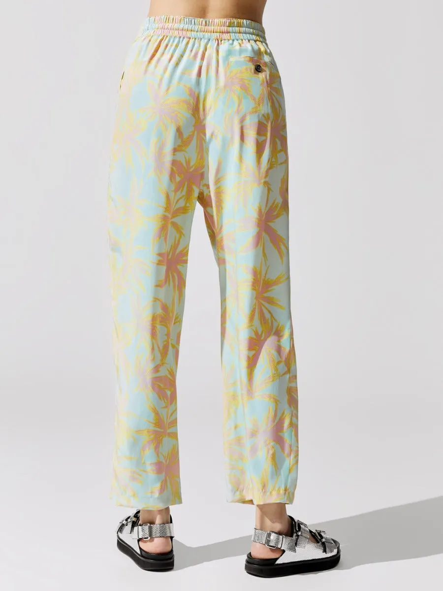 Palm Print Silk Charmueuse Pull-on Pant - Abstract Palm Print sold by Carbon38 product image thumbnail 4