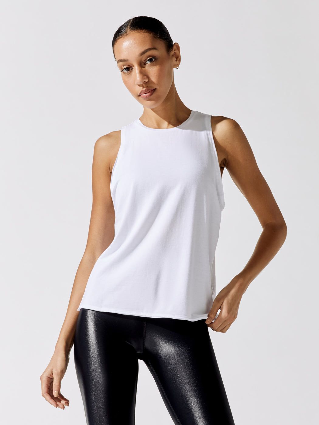 Keyhole Muscle Tank - White sold by Carbon38