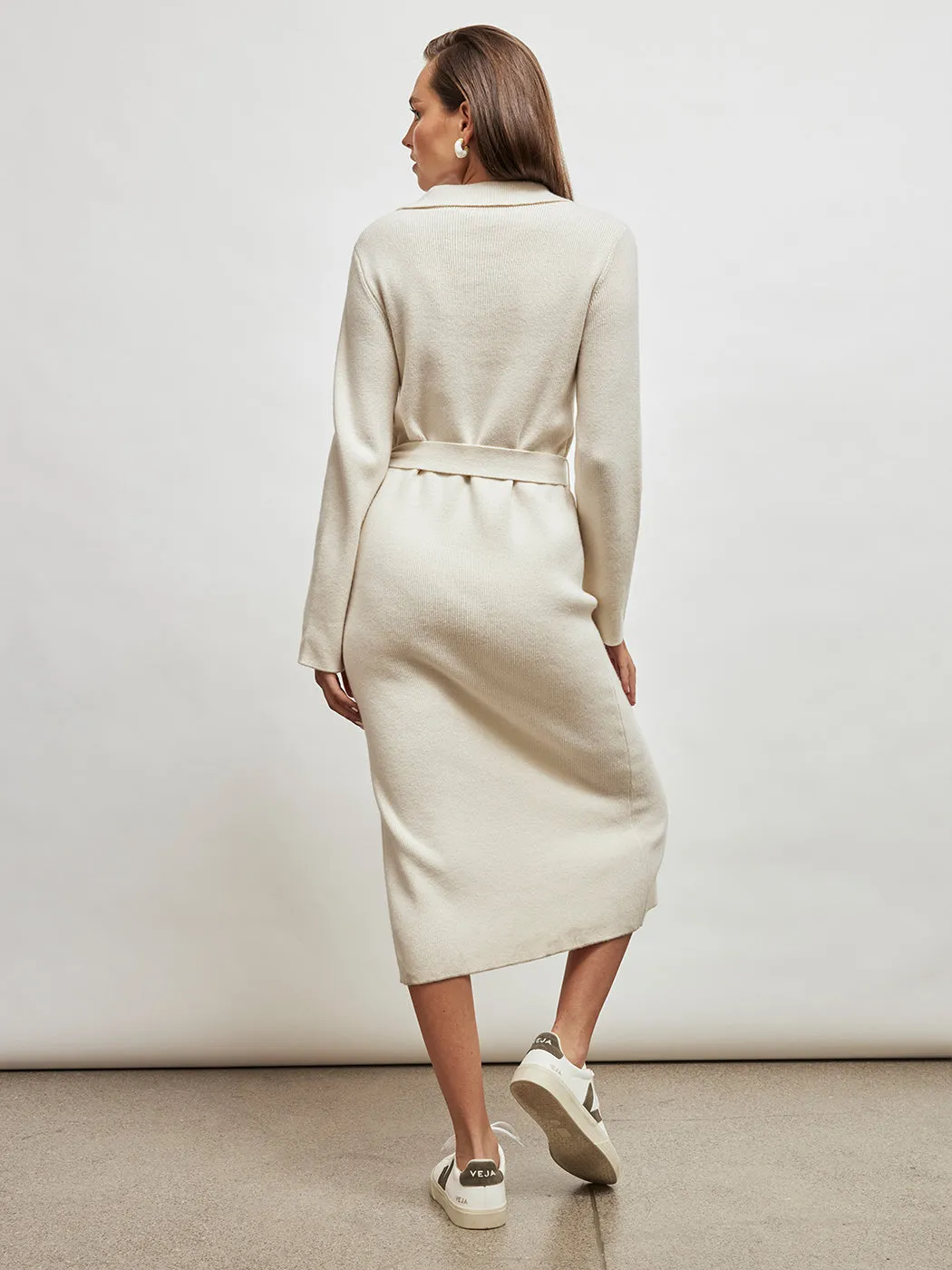 Collared Belted Dress - Ivory sold by Carbon38 product image thumbnail 5
