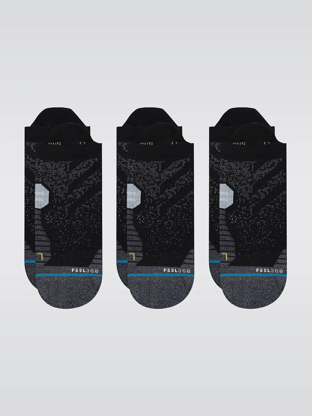 Run Tab St 3 Pack Socks - Black sold by Carbon38