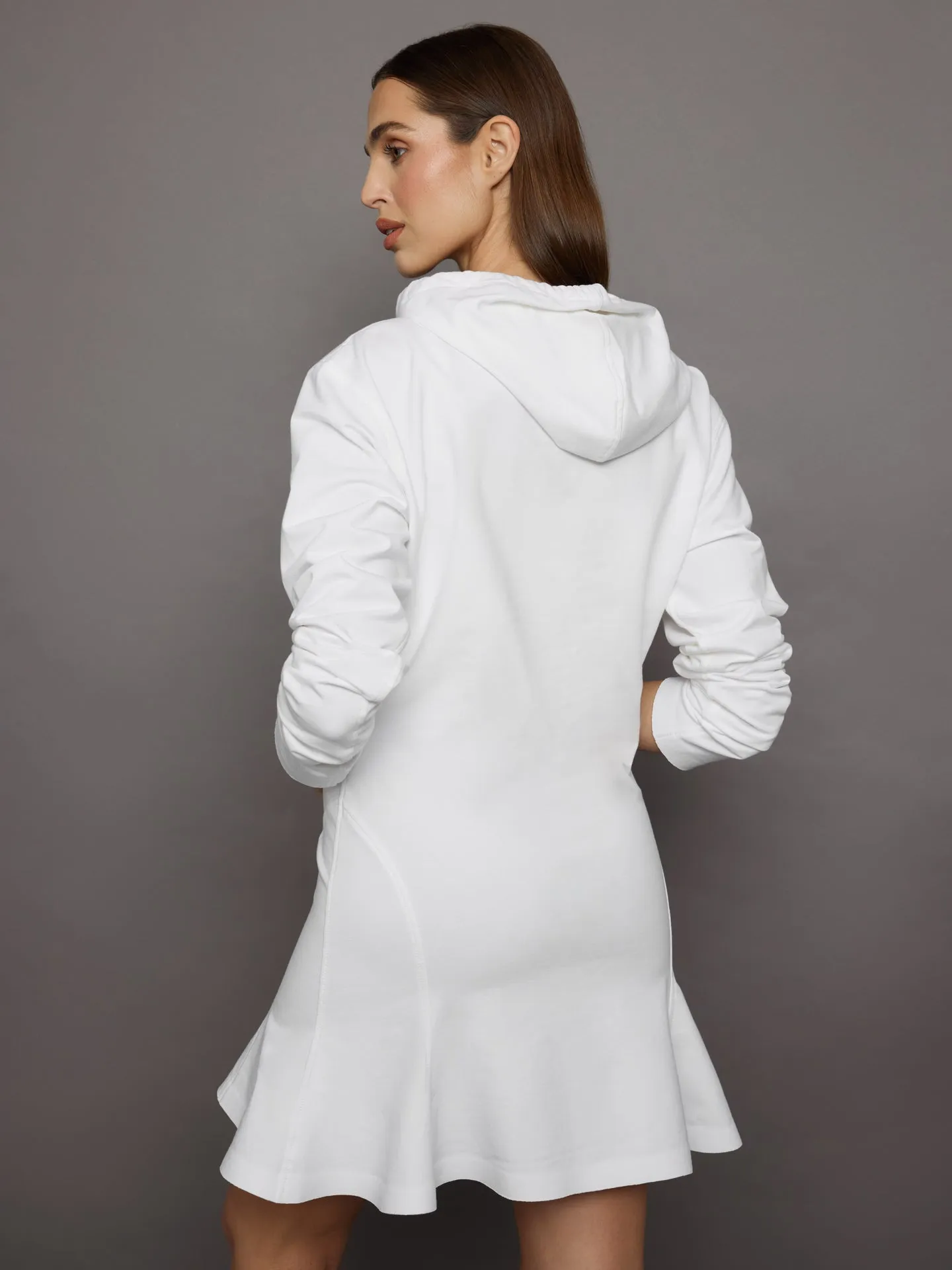 Hooded Fishtail Mini Dress - Snow White sold by Carbon38 product image thumbnail 5