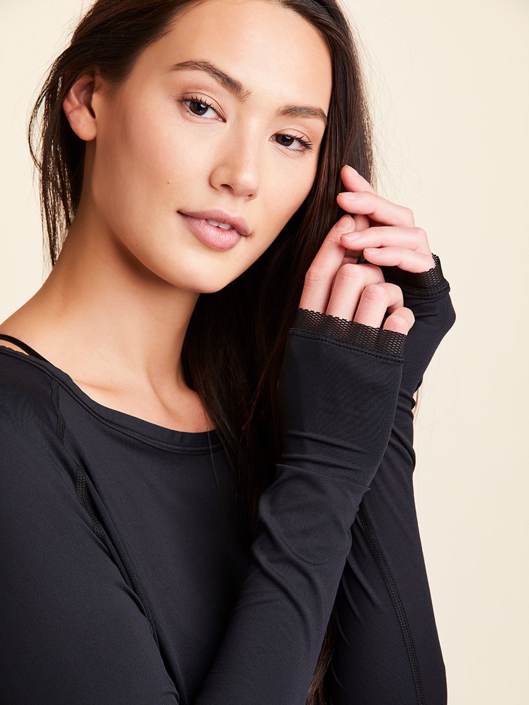 Fractal Long Sleeve Raglan Tee - Black sold by Carbon38 product image thumbnail 3