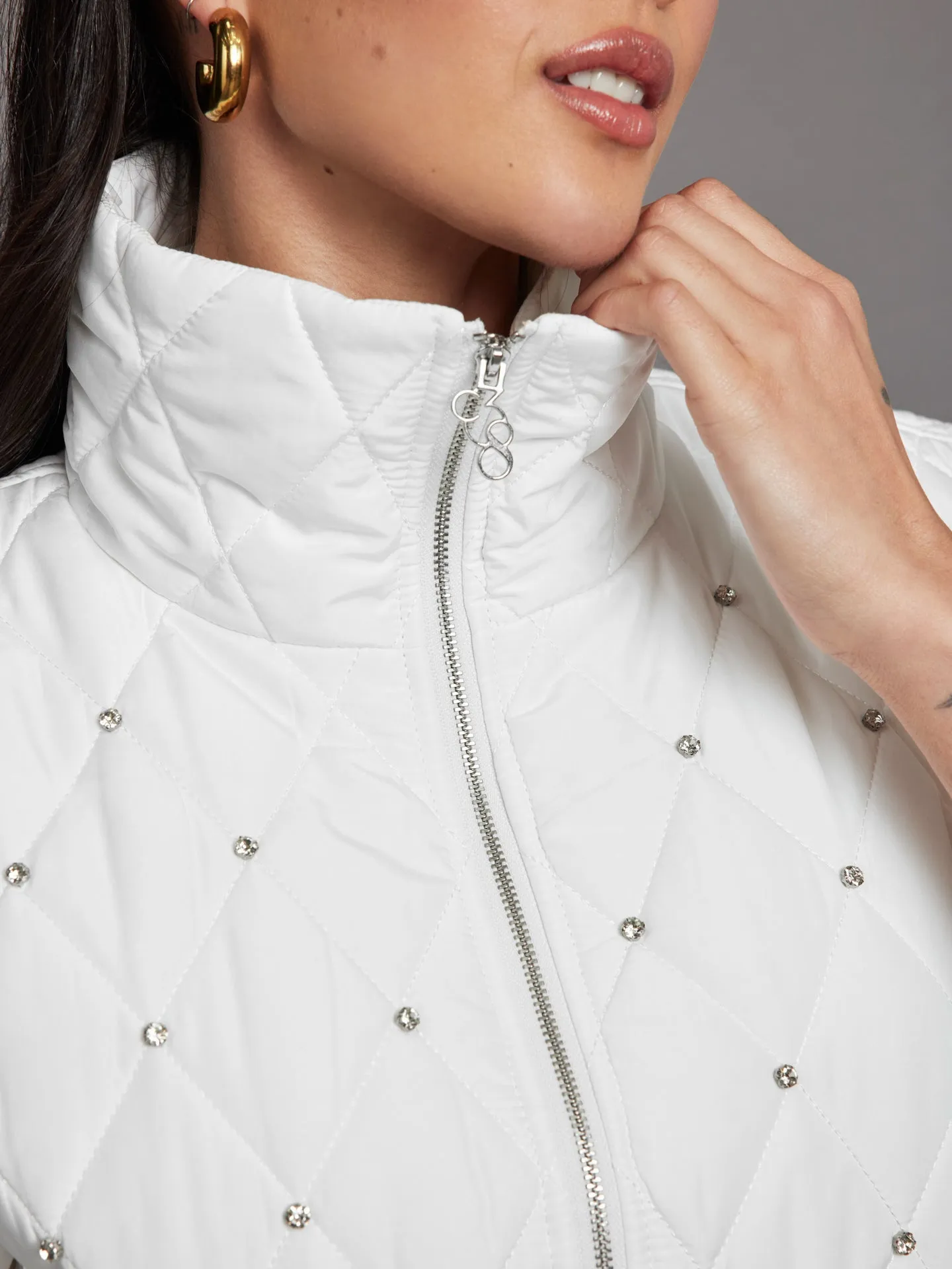 Diamond Quilted Puffer Vest - White sold by Carbon38 product image thumbnail 4