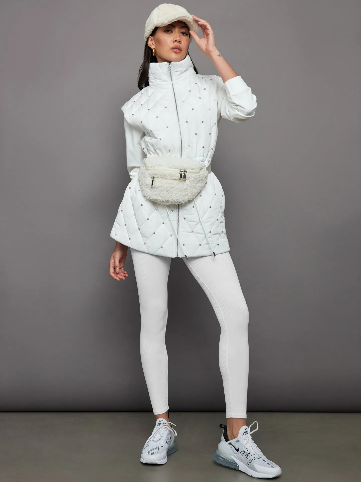 Diamond Quilted Puffer Vest - White sold by Carbon38 product image thumbnail 5