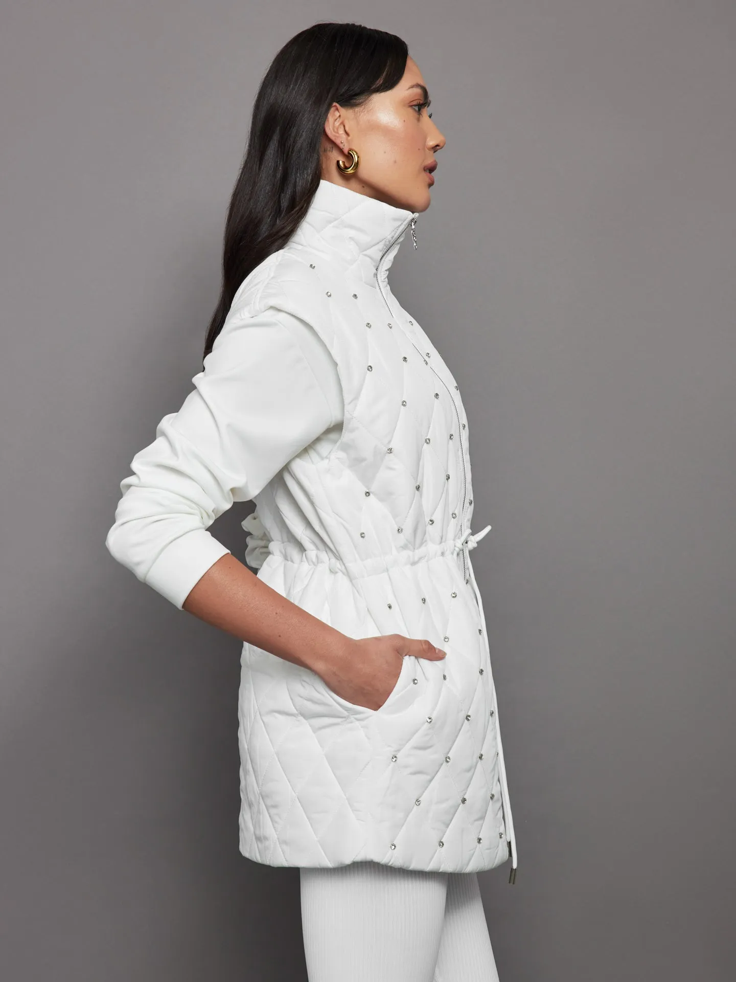 Diamond Quilted Puffer Vest - White sold by Carbon38 product image thumbnail 2