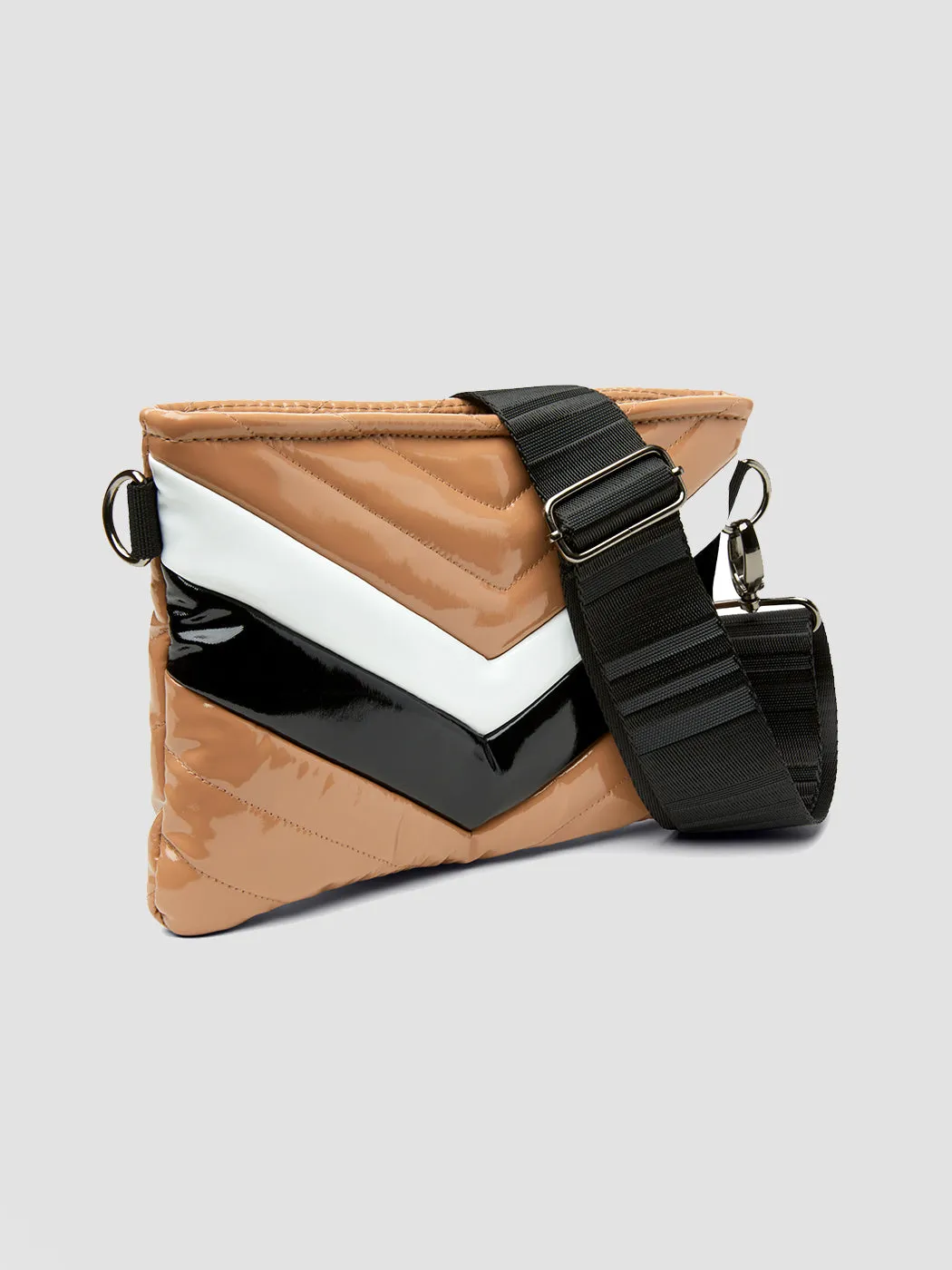 Vonn Chevron Crossbody - Nude Patent w/ Black and White sold by Carbon38 product image thumbnail 3