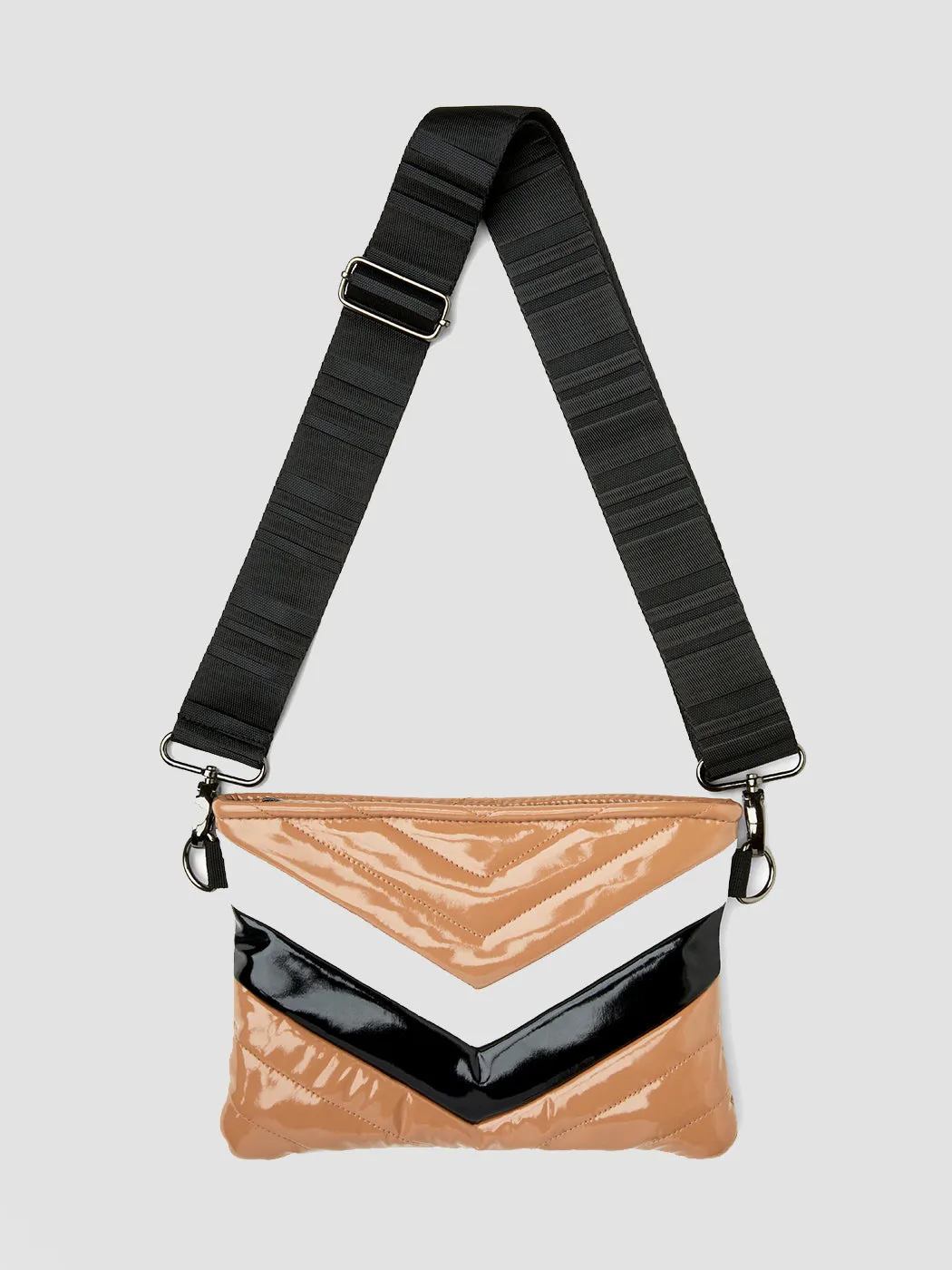 Vonn Chevron Crossbody - Nude Patent w/ Black and White sold by Carbon38 product image thumbnail 4