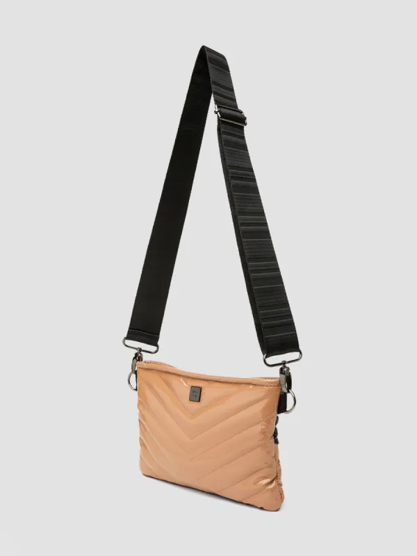 Vonn Chevron Crossbody - Nude Patent w/ Black and White made by Carbon38