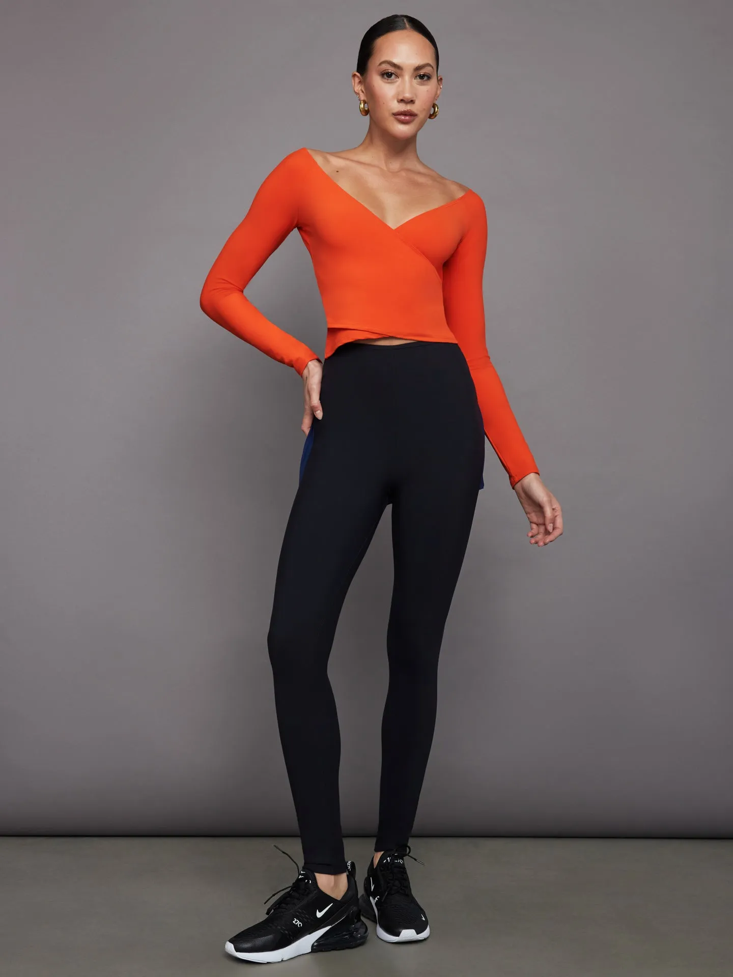 Long Sleeve Wrap Top in Melt - Orange sold by Carbon38 product image thumbnail 5