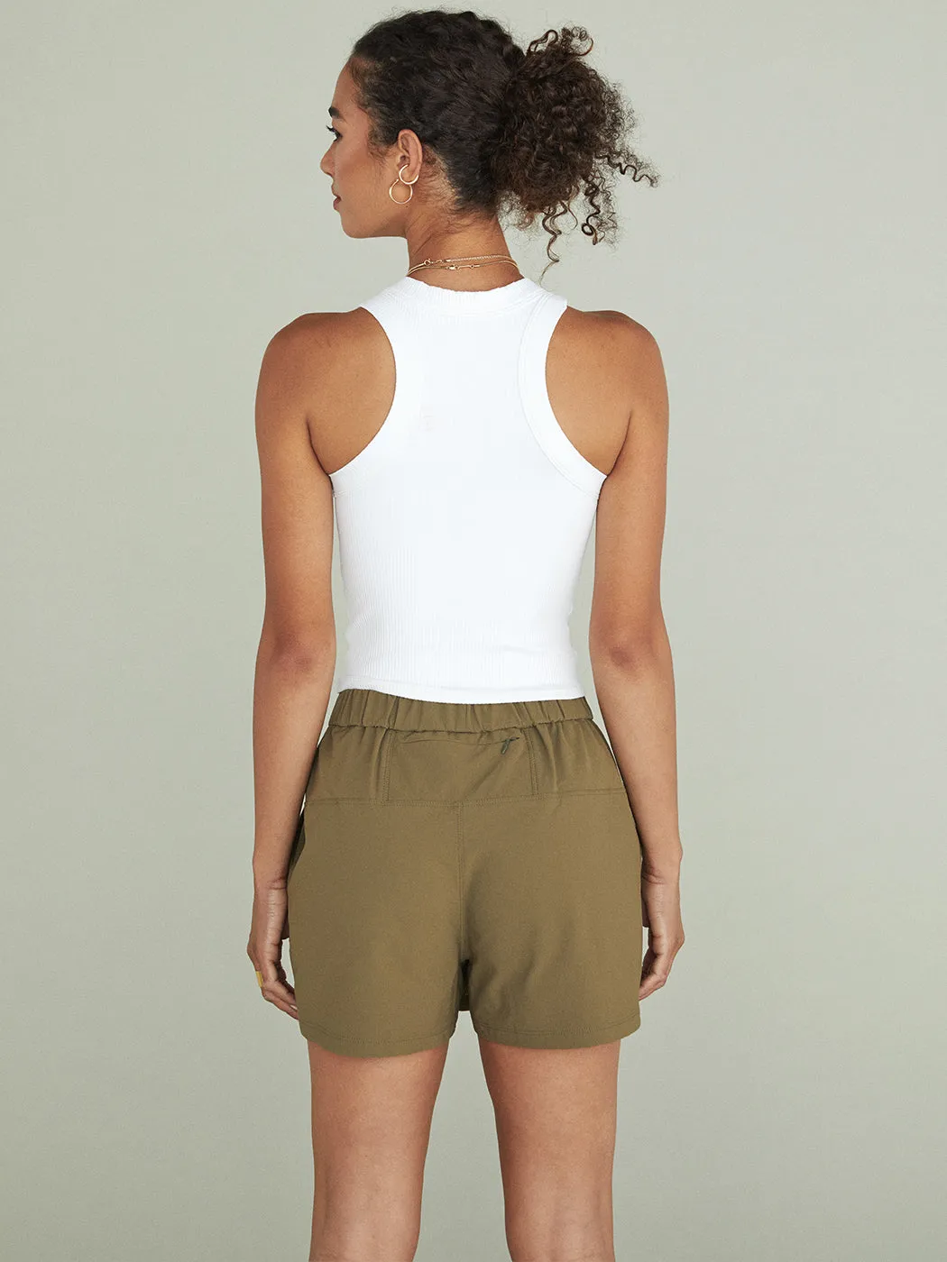 High Neck Ribbed Tank - White sold by Carbon38 product image thumbnail 3