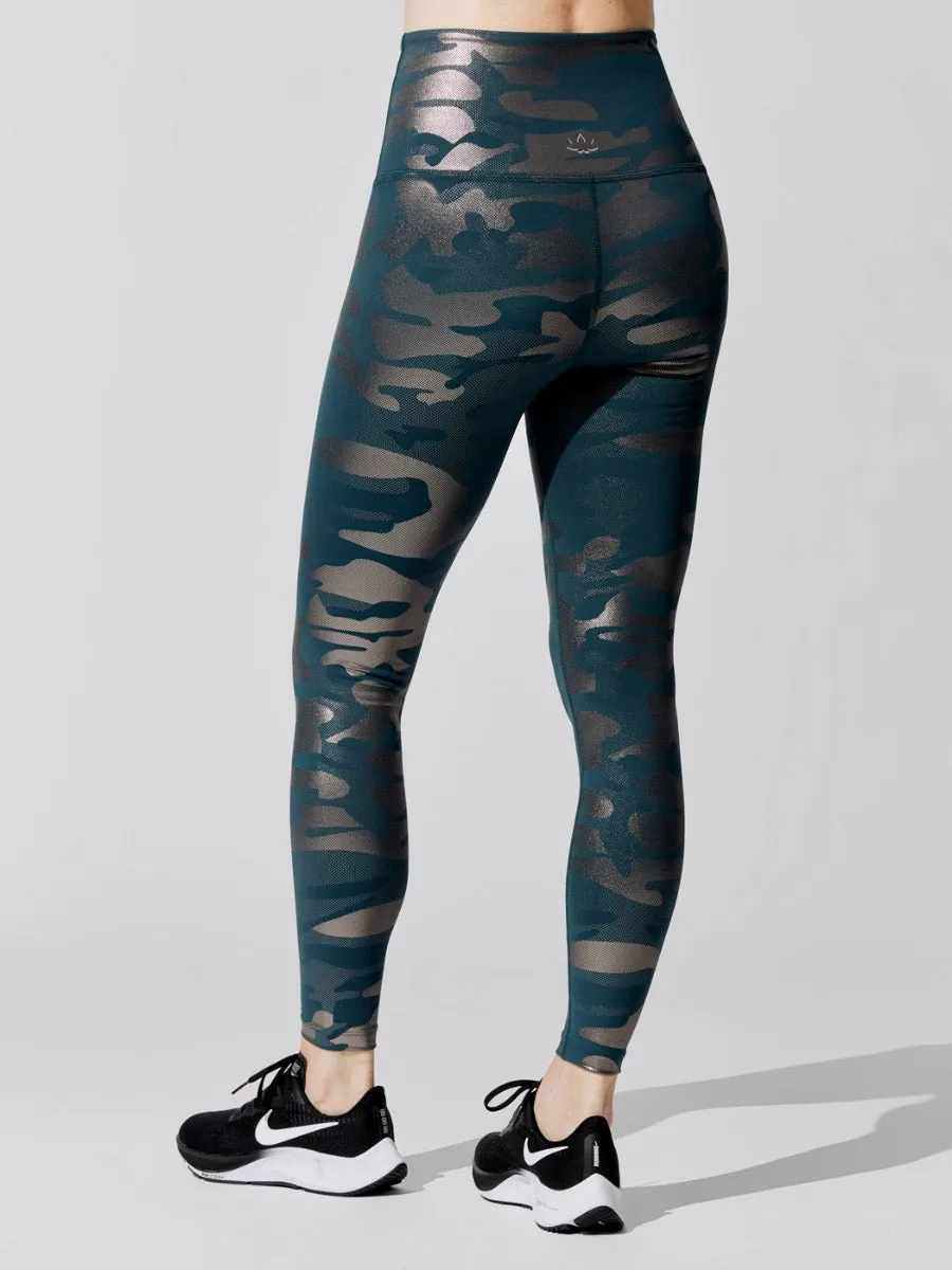 High Waisted Midi Legging - Hunter Green Gunmetal Camo sold by Carbon38 product image thumbnail 3