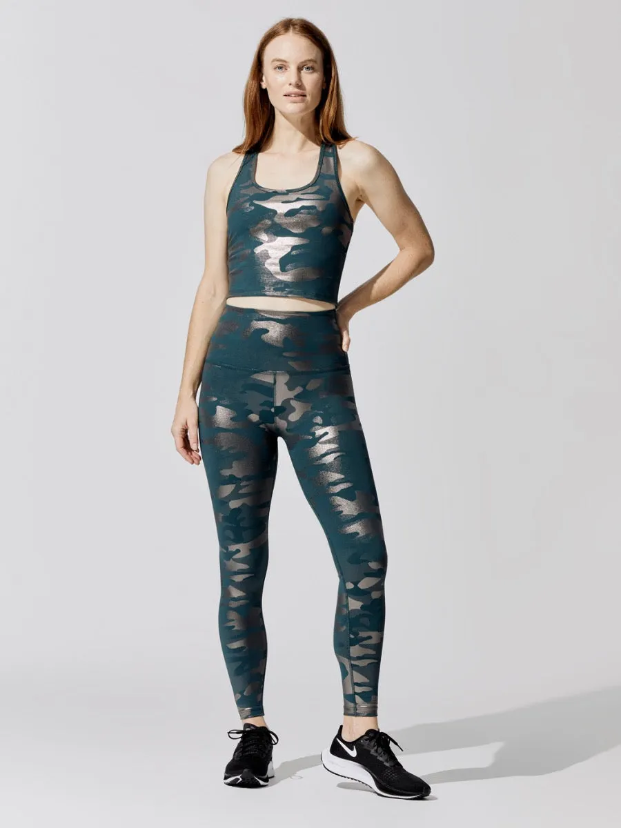 High Waisted Midi Legging - Hunter Green Gunmetal Camo sold by Carbon38 product image thumbnail 2