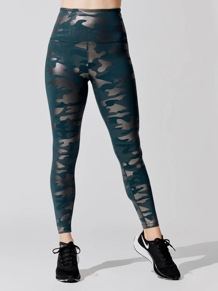 High Waisted Midi Legging - Hunter Green Gunmetal Camo sold by Carbon38 product image thumbnail 4