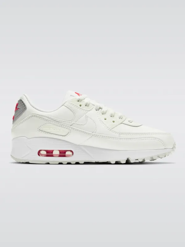 Air Max 90 Sneaker - Summit White/Summit White-Siren Red sold by Carbon38