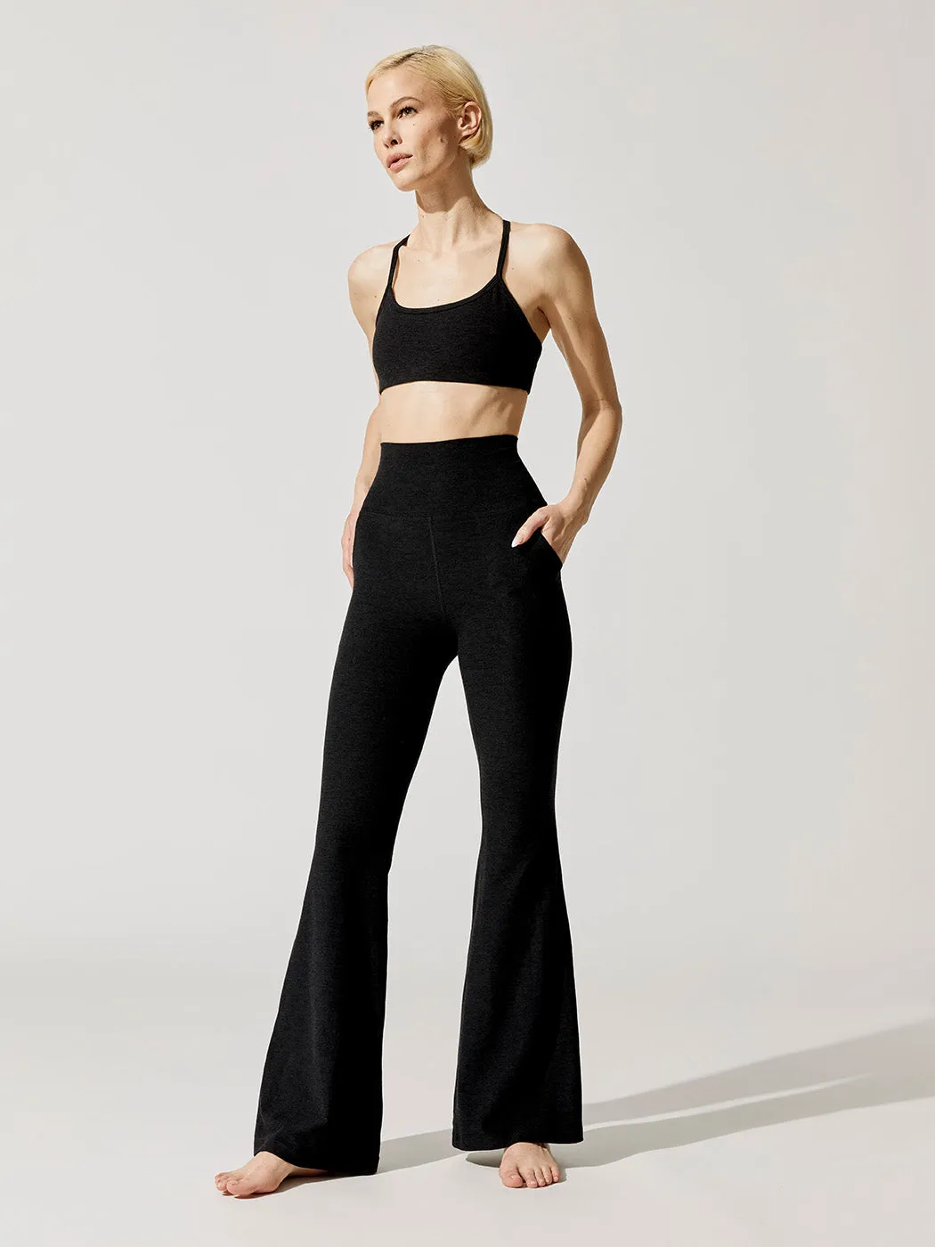 Spacedye All Day Flare High Waisted Pant - Darkest Night sold by Carbon38