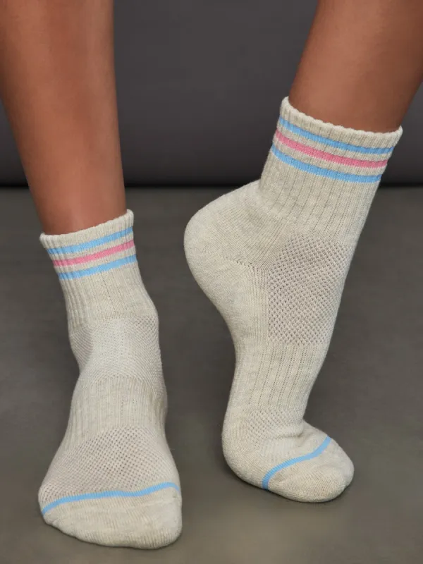 Girlfriend Socks - Bright Grey sold by Carbon38