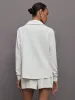 Knit Jacket with Asymmetrical Zip in Interlock - Moonbeam Heather sold by Carbon38