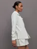 Knit Jacket with Asymmetrical Zip in Interlock - Moonbeam Heather sold by Carbon38