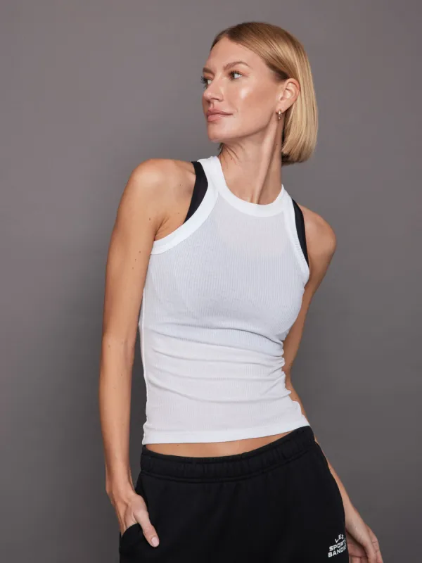 Rivington Ribbed Tank - White sold by Carbon38