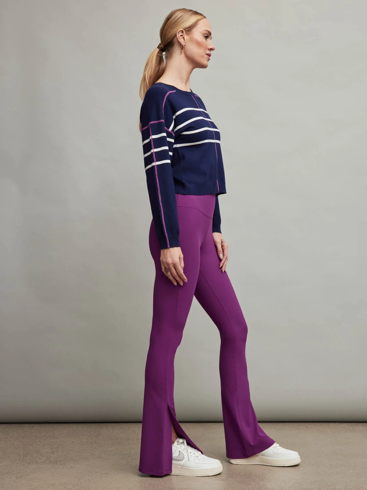 Striped Coverstitched Pullover - DARK BLUE MULTI sold by Carbon38 product image thumbnail 4